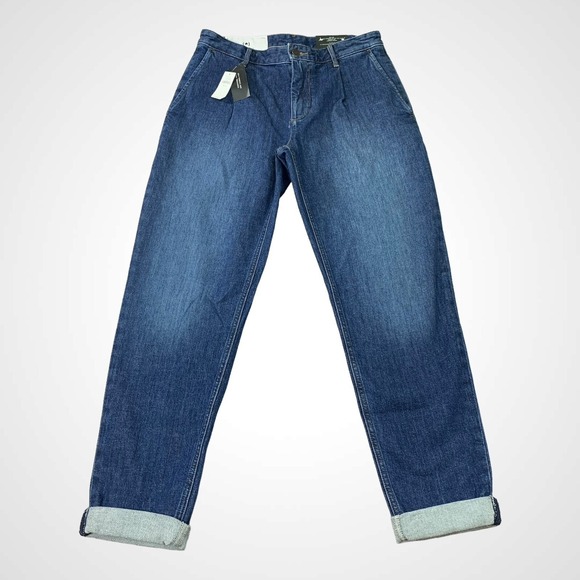 Banana Republic Traveler Pant Mens‎ 30x31 Blue Relaxed Tapered Stretch Pleated - Picture 2 of 11